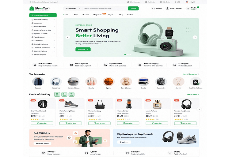 Multi Vendor E-commerce Website Design