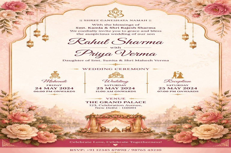 Wedding E Invitation Card Design