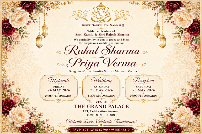 Wedding E Invitation Card Design